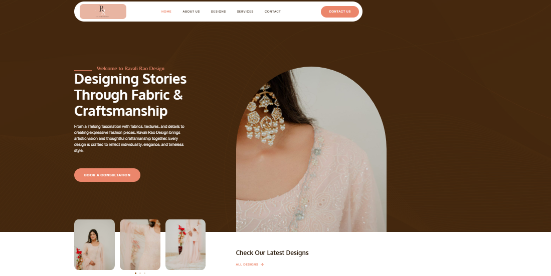Ravali Rao Designs Website